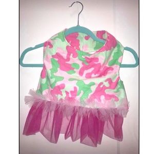 Pink & Green Camo Tutu Dog Dress- Size: Large